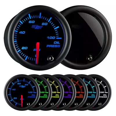 NEW! 52mm GlowShift Tinted 7 Color LED Display Oil Pressure PSI Gauge Meter Kit • $92.99