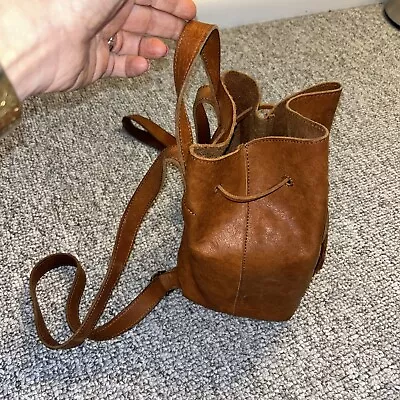 Madewell Somerset Mini Leather Backpack Purse Bag Cognac Tan • $35