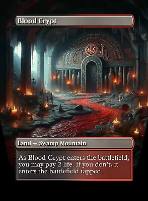Blood Crypt - High Quality Custom Altered Art Card Shock Land • $3.99