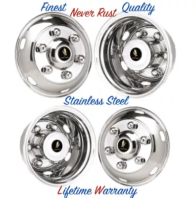 19.5  Gmc W4500 6 Lug 6 Hole Stainless Wheel Simulator Rim Liner Hubcap Covers © • $383.91