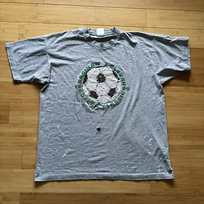 Vintage 7 Eleven Soccer T Shirt Mens XL As Is Worn Flaws 90s Gray • $11