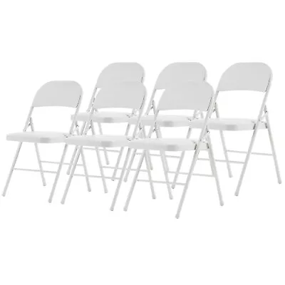 6 Pack Commercial Folding Chairs Steel Frame Padded Seat For Office Home Event • $105.99