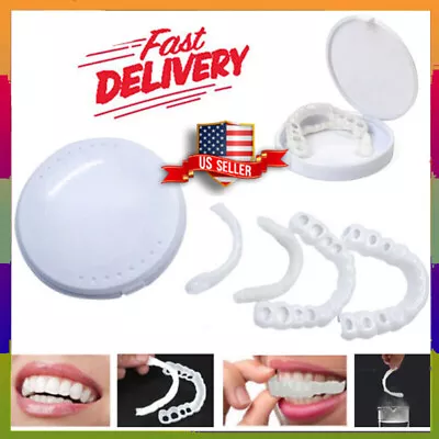 Snap On Upper＆Bottom Set False Teeth Dental Veneers Set Denture Tooth Cover USA • $3.98