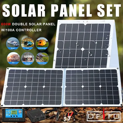 600W Watt 12V Portable Foldable Solar Panel Kit For Generator Power Station RV • $61.74