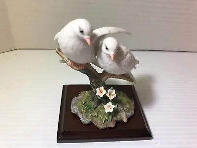 Vintage Porcelain MARURI Wings Of Love Figurine White Doves 1990 With Base • $9.99