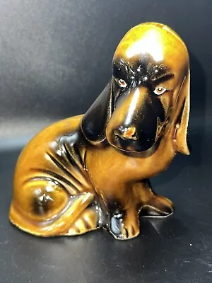 Vintage Basset Hound Figurine Brazil 5in Tall  Ceramic Dog Statue • $19.90