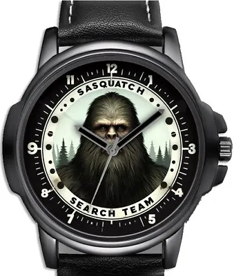 SASQUATCH SEARCH TEAM Novelty Art Unique Stylish Leather Strap Gift Wrist Watch • $58.66