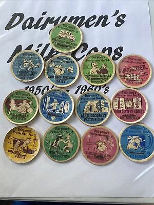 Dairymens Hawaii Milk Caps Lot Of 14 Caps Milk Covers ORIGINAL 1950’s 60’s POGS • $149