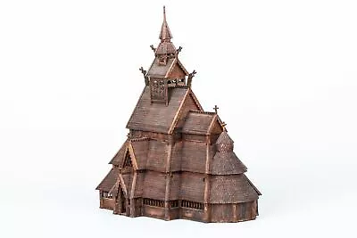 Dusek Norwegian Stave Church Wood Model Kit D010 Scale 1:87 • $189.99