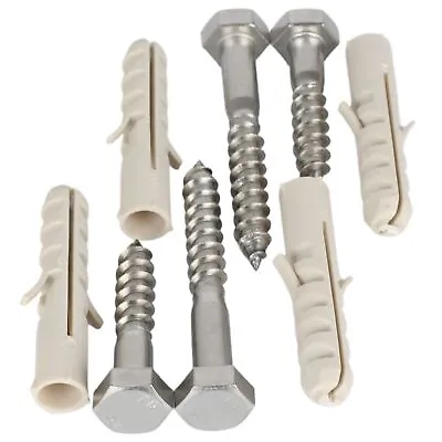 M5 M6 A2 Stainless Steel Coach Screws Hex Head Wood Screw With Nylon Wall Plugs • £79.31