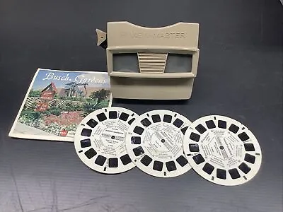 Vintage View-Master Viewer Brown GAF Corporation Made In USA Plus 3 Reels • $13.90