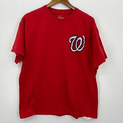 Majestic T-Shirt Men's XL Red Washington Nationals MLB Baseball • $11.96