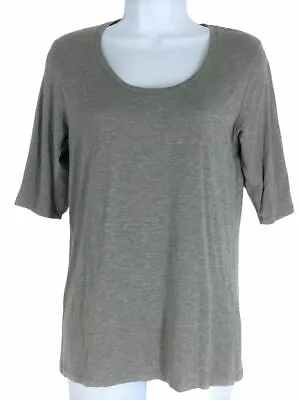 $100 Majestic Paris Women's Gray Scoop-Neck Short-Sleeve Jersey Shirt Size 3 • $32.38