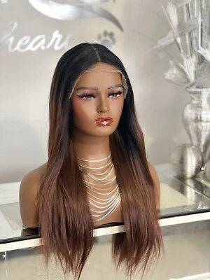£0.10 • Buy Straight Wigs For Women & Men Lace Front Wig Glueless Heat Resistant Hair Ombré
