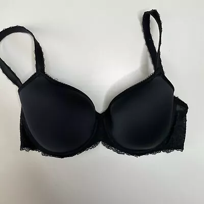 Wacoal Bra 36D Satin Underwire Adjustable Straps Seduction Spacer 853255 Black • $21