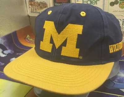 VTG Competitor Brand Michigan Wolverines Snapback Hat Cap 80s 90s Logo 7 • $19.99