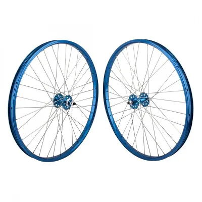 SE Bikes 26in BMX Wheelset 26x1.75 Blue Bolt-On 3/8  100/110mm 1s Freewheel • $425.61