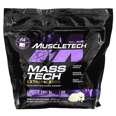 Mass Tech Extreme 2000 Vanilla Milkshake 6 Lbs (2.72 Kg) • $39.81