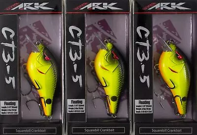 *lot Of 3* Team Ark Squarebill Ct35 Crankbait 3/8oz Ct3-5-04 Chart Black Bm1234 • $10