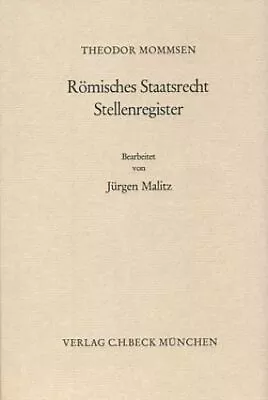 Mommsen Theodore: Roman State Law. Job Register. Bearb. By Jürgen Mali • $39.43