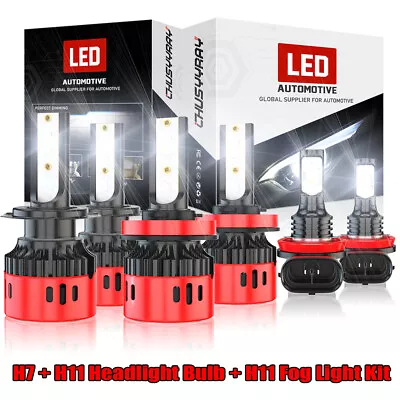 H7 H11 H11 Combo LED Headlight Hi/Lo Beam Fog Light Bulbs For Ford Fusion 06-16 • $37.99