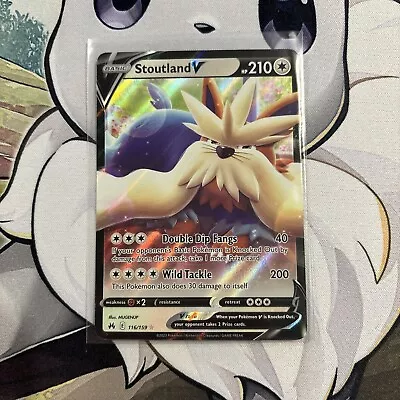 Pokémon TCG Stoutland V Crown Zenith 116/159 Holo Ultra Rare • £0.99