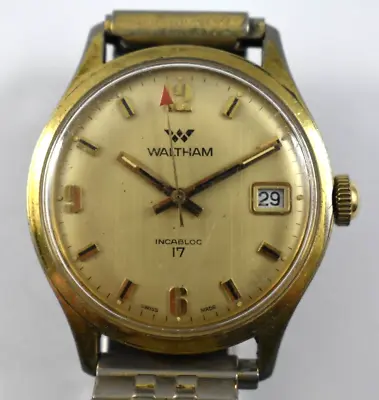 Vintage Swiss Made Waltham 17 Incabloc 34mm Case Mechanic Watch Runs Lot.rj • $22.99
