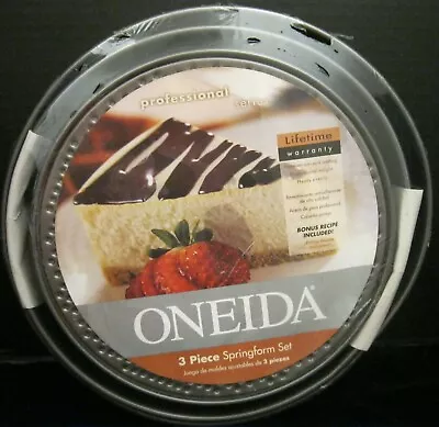 Oneida 3 Piece Springform Cake Pans Professional Series Set Item# 62529 9-10-11  • $10.99