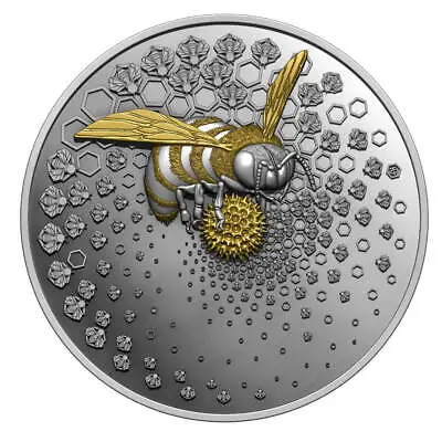 2023 Liberia Entoma Bee 1 Oz Silver Ultra High Relief Dark Gilded Coin • $168.30