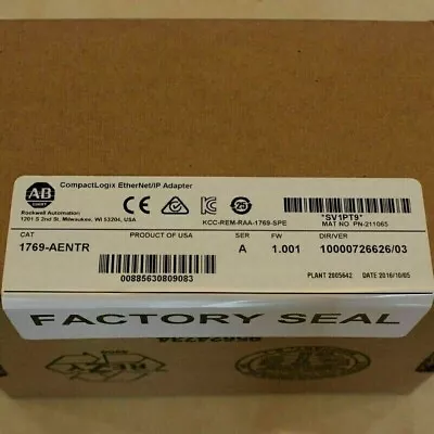 New AB 1769-AENTR /A Compactlogix Ethernet/IP Adapter 1769AENTR Allen Bradley US • $546.77