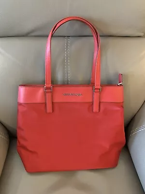 Michael Kors Women's Leather Tote Handbag Bag Purse Red Dims: 12x10.5 Inches • $89.99