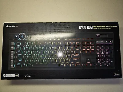 Corsair K100 RGB Optical-Mechanical Keyboard (Black) + Palmrest (Read) • $99.99