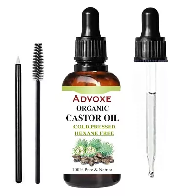 Pharma Glass Bottle Castor Oil 100% Organic/Cold Pressed/Hexane Free/FreeFreight • $59.95