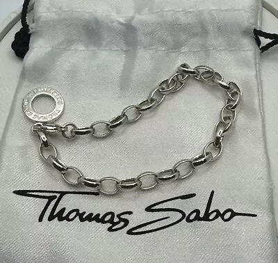 THOMAS SABO Charm Club Sterling Silver Classic Belcher Charm Bracelet 19cm • $59