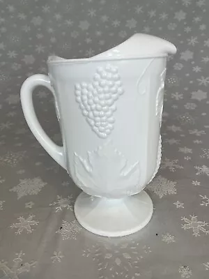 1 Harvest By Colony White Milk Glass 64 Oz Pitcher With Grape And Leaf Design • $9