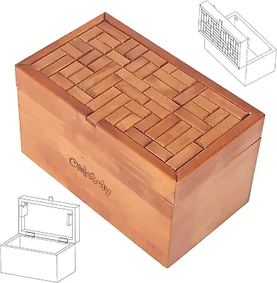 Onietoiy Big 32 Steps Wooden Secret Puzzle Box Toys Beech Wood Money Holder Hand • $40.57