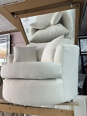 Cuddle Swivel Chair In Sofa Teddy Fabric. Love Seat Swivel Chair • £350
