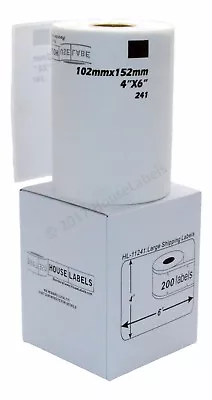 $49.99 • Buy Non-OEM Fits BROTHER DK-1241 Labels (4  X 6 ) - (6) Rolls Of 200