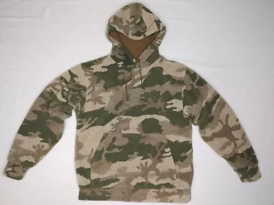 Cabela's Berber Fleece Hooded Pullover Jacket Size M Outfitter Camo Hunting • $109.95