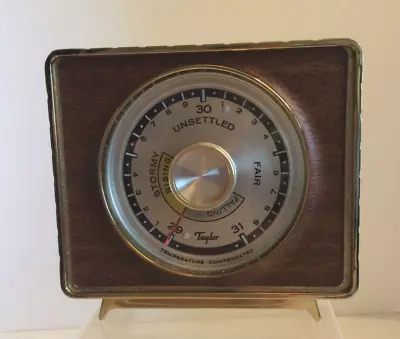 Vintage Taylor Temperature Compensated Brass Weather Forecast Barometer • $19.60