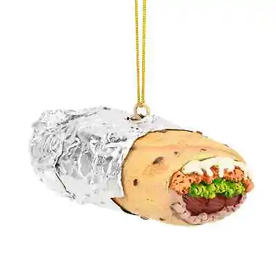 Burrito Wrapped In Tin Foil Delicious Mexican Food Tasty Christmas Ornament • $14.95