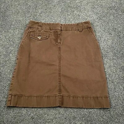 £14.75 • Buy Ann Taylor Skirt Womens 00P Petites Brown A-Line Chino Flat Front Zip Closure