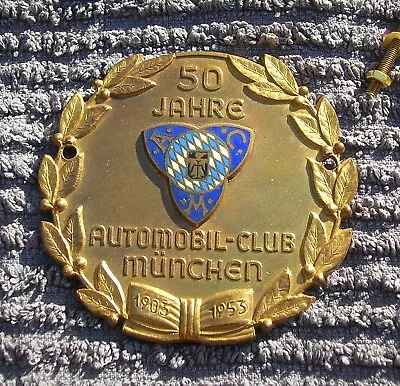 Car Club Munich Badge Germany Bmw Mercedes Vw Porsche 911 Vintage 1953 • $253