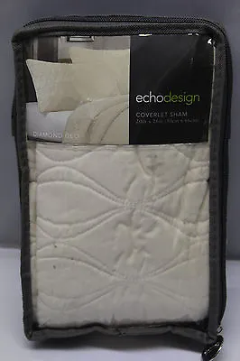 NWP Echo Design STANDARD Coverlet Pillow Sham Quilted Diamond Geo Ivory • $18.99