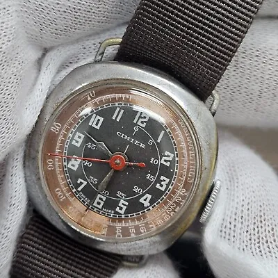 Vintage Men’s Cimier Swiss Military Watch Runs Mechanical Wind Up Rare Dial • $295