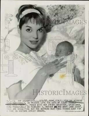 1958 Press Photo Actress Elsa Martinelli With Infant Daughter Cristiana In Rome • $20.88