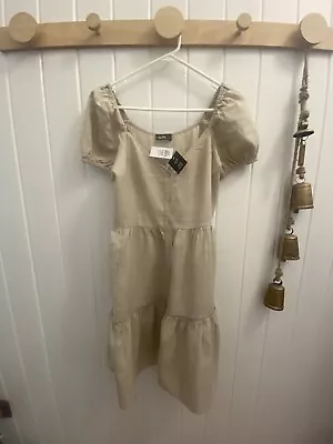 $30 • Buy Ladies Dottie Linen Blend Dress Size 8 Brand New