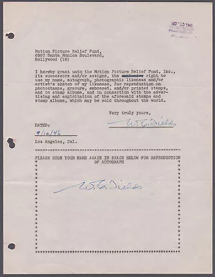 W. C. Fields - Document Double Signed 09/12/1946 • $2250