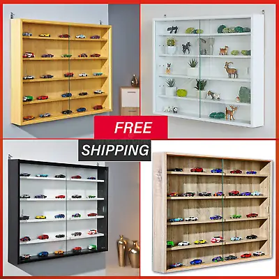 £76.89 • Buy Modern Wall Display Cabinet Glass Laminated Models Collections Shelf Multicolour