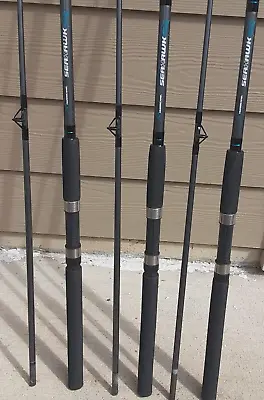 Lot Of 3 Hurricane Seahawk 8’ Spinning Rods MH Action 12-25 Lb Catfish Saltwater • $59.99